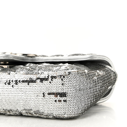 Gucci Sequin Matelasse Mini GG Marmont Shoulder Bag Silver 10 of 10