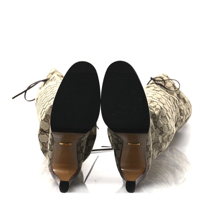 Gucci Monogram Over the Knee Boots 38.5 Beige Ebony 7 of 12