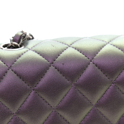 Chanel Iridescent Lambskin Quilted Mini Square Flap Dark Purple 9 of 9