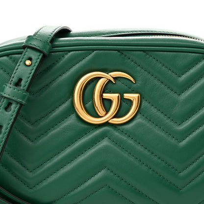 Gucci Calfskin Matelasse Small GG Marmont Chain Shoulder Bag Emerald Green 8 of 11