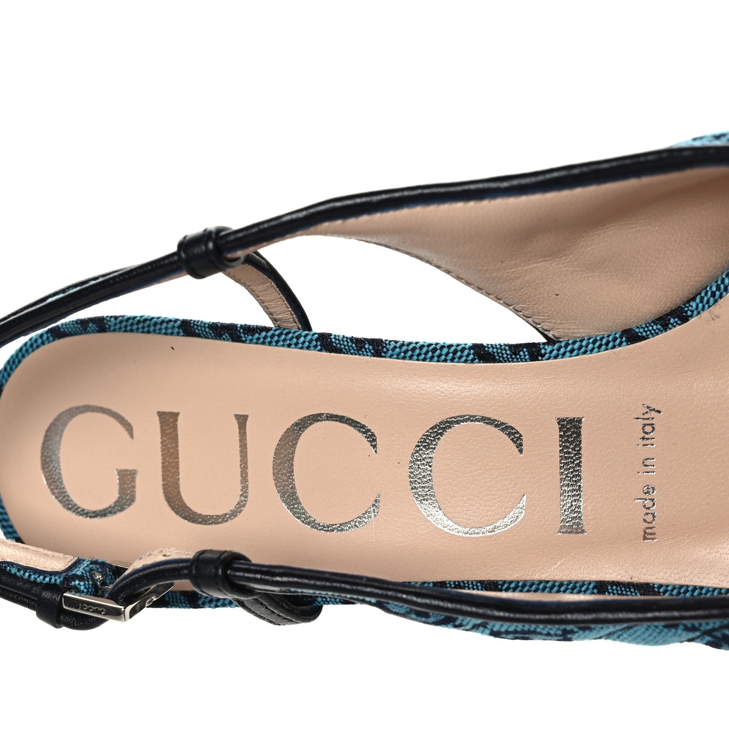 Monogram Multicolor Matelasse Nappa Double G 55mm Slingback Pumps 37 Light Blue