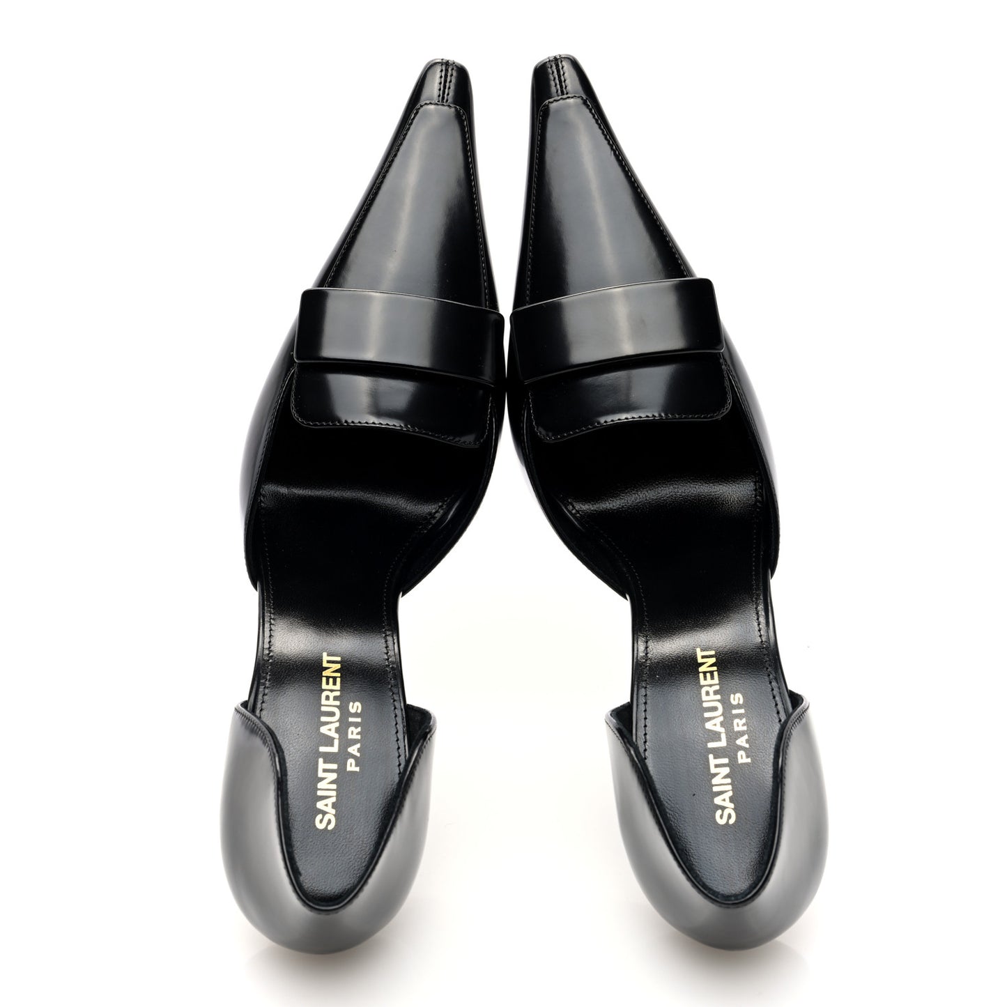 Patent Calfskin Dorsay 110 Pumps 38.5 Black