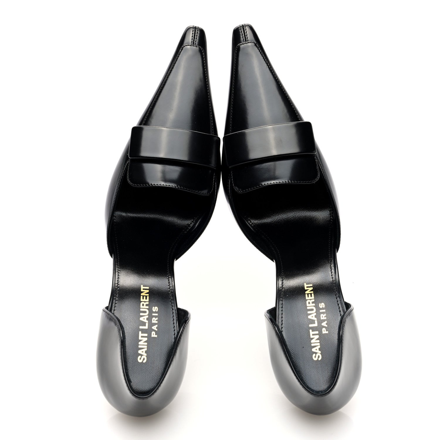 Saint Laurent Patent Calfskin Dorsay 110 Pumps 38.5 Black 2 of 8