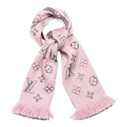 Louis Vuitton Wool Silk Logomania Shine Scarf Pink 1 of 4