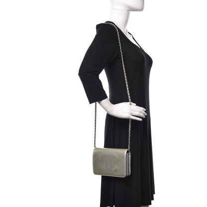 Chanel Patent Strass Wallet On Chain WOC Silver 2 of 12