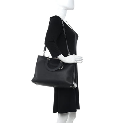 Christian Dior Smooth Calfskin Large Diorissimo Tote Black Rose Poudre 2 of 10