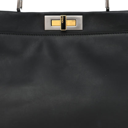 Fendi Vitello Suede Medium Peekaboo Iconic Satchel Black 9 of 16