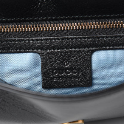 Gucci Calfskin Diagonal GG Medium Thiara Double Envelope Shoulder Bag Emerald Green Black 7 of 11