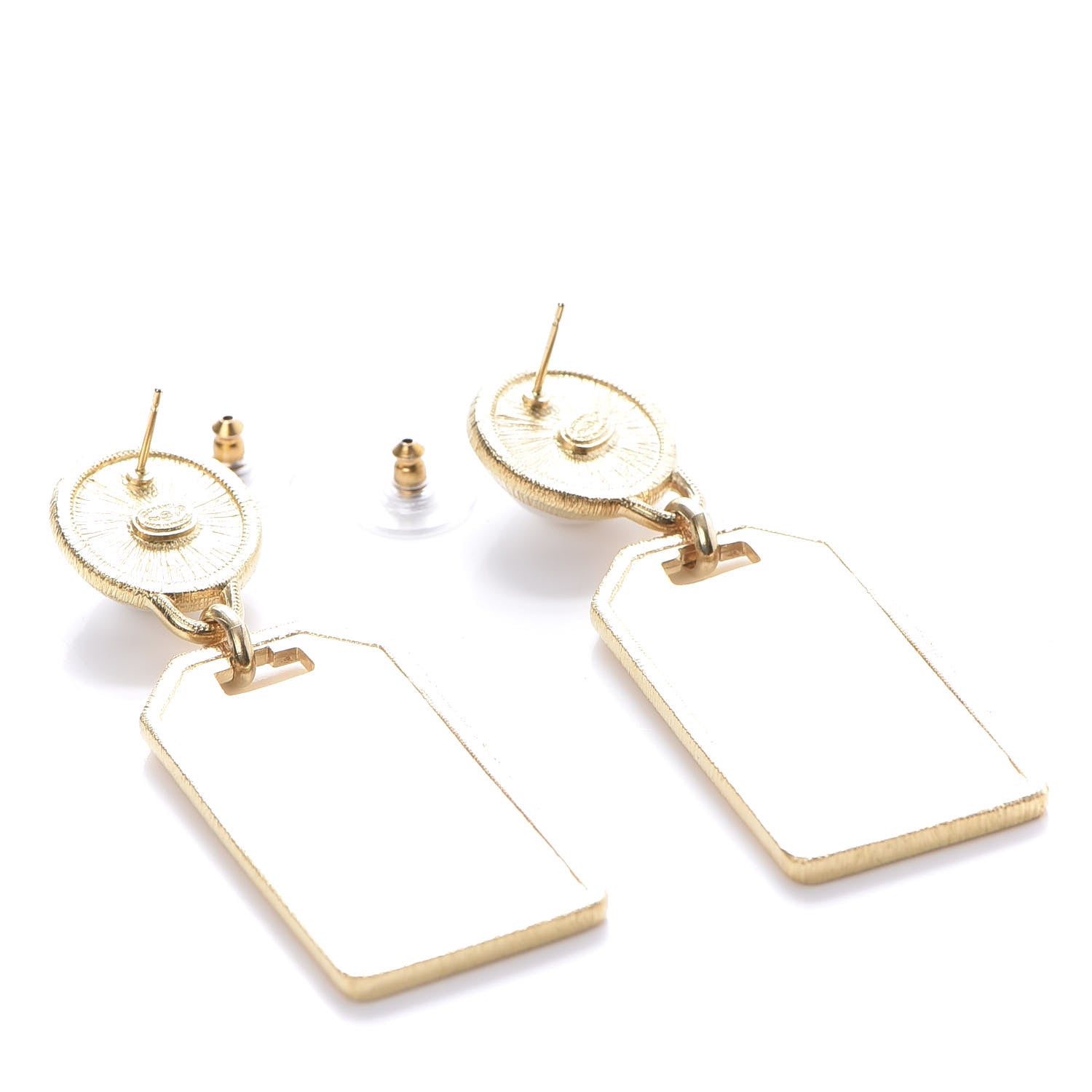 Chanel Pearl CC Tags Drop Earrings Gold 3 of 5