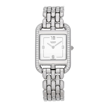 Hermes Stainless Steel Diamond Bezel 23mm Cape Cod Quartz Watch 1 of 5