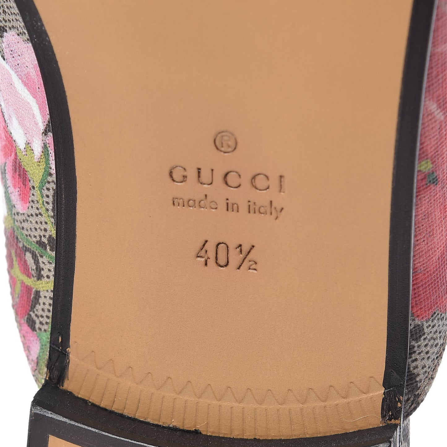 GG Supreme Monogram Blooms Womens Princetown Slippers 40.5 Beige Multicolor Dry Rose