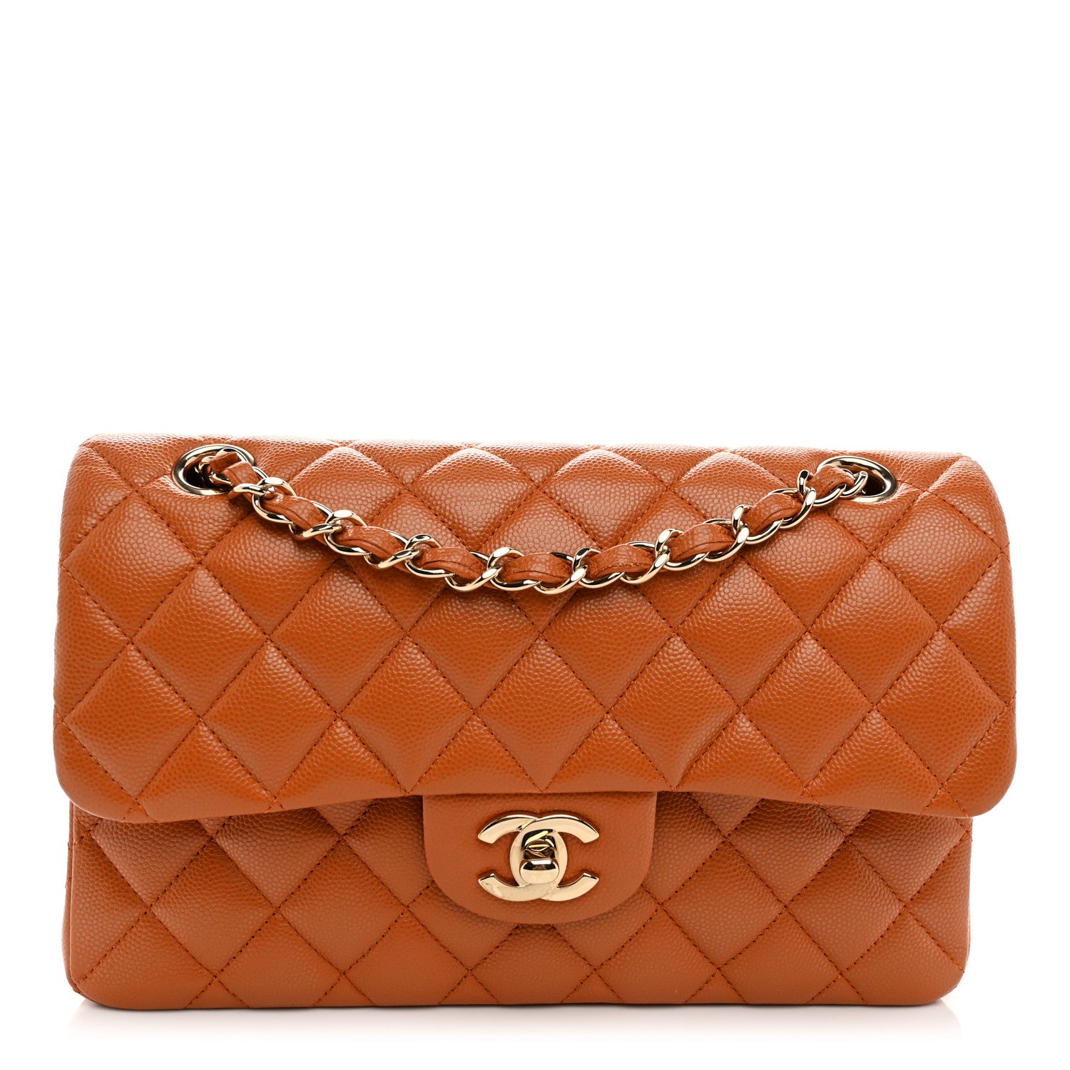 Chanel Caviar Quilted Small Double Flap Light Brown 1 of 10