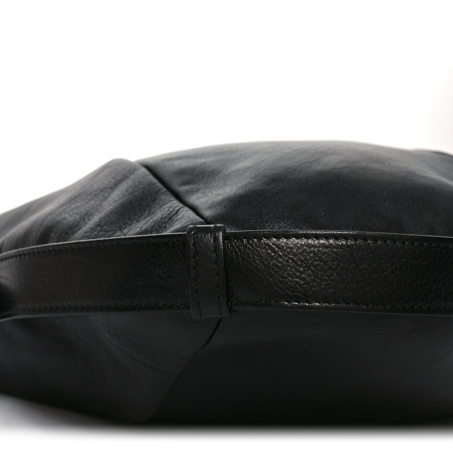 Saint Laurent Calfskin Buffalo Horn Mombasa Hobo Black 7 of 8
