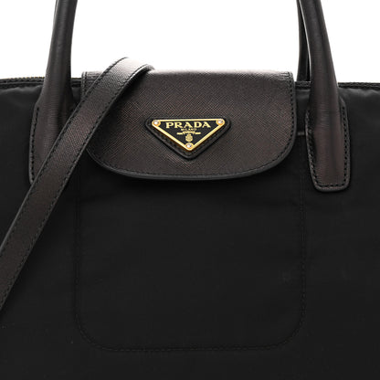 Prada Tessuto Nylon Saffiano Tote Black 7 of 13