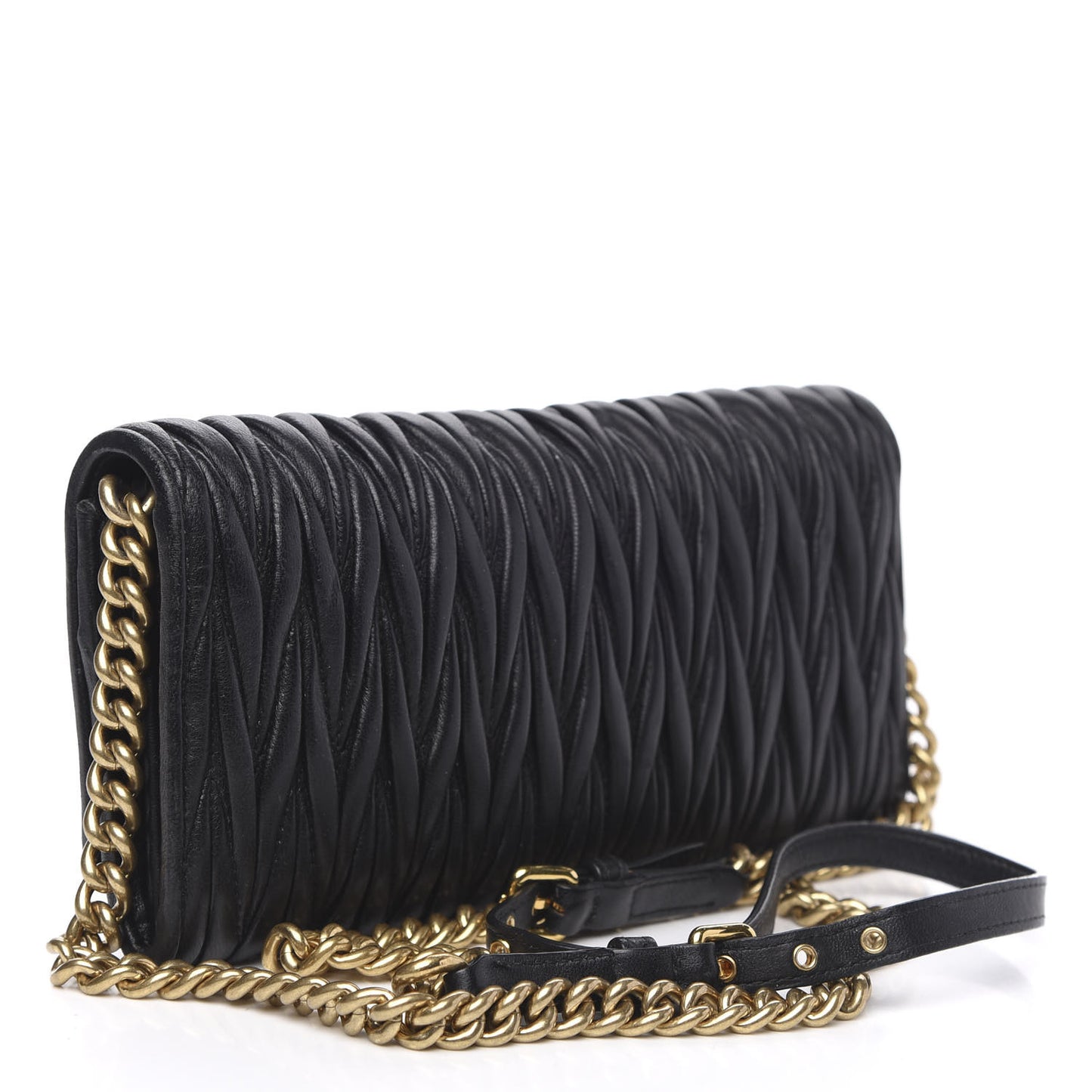 Nappa Matelasse Wallet On Chain Black