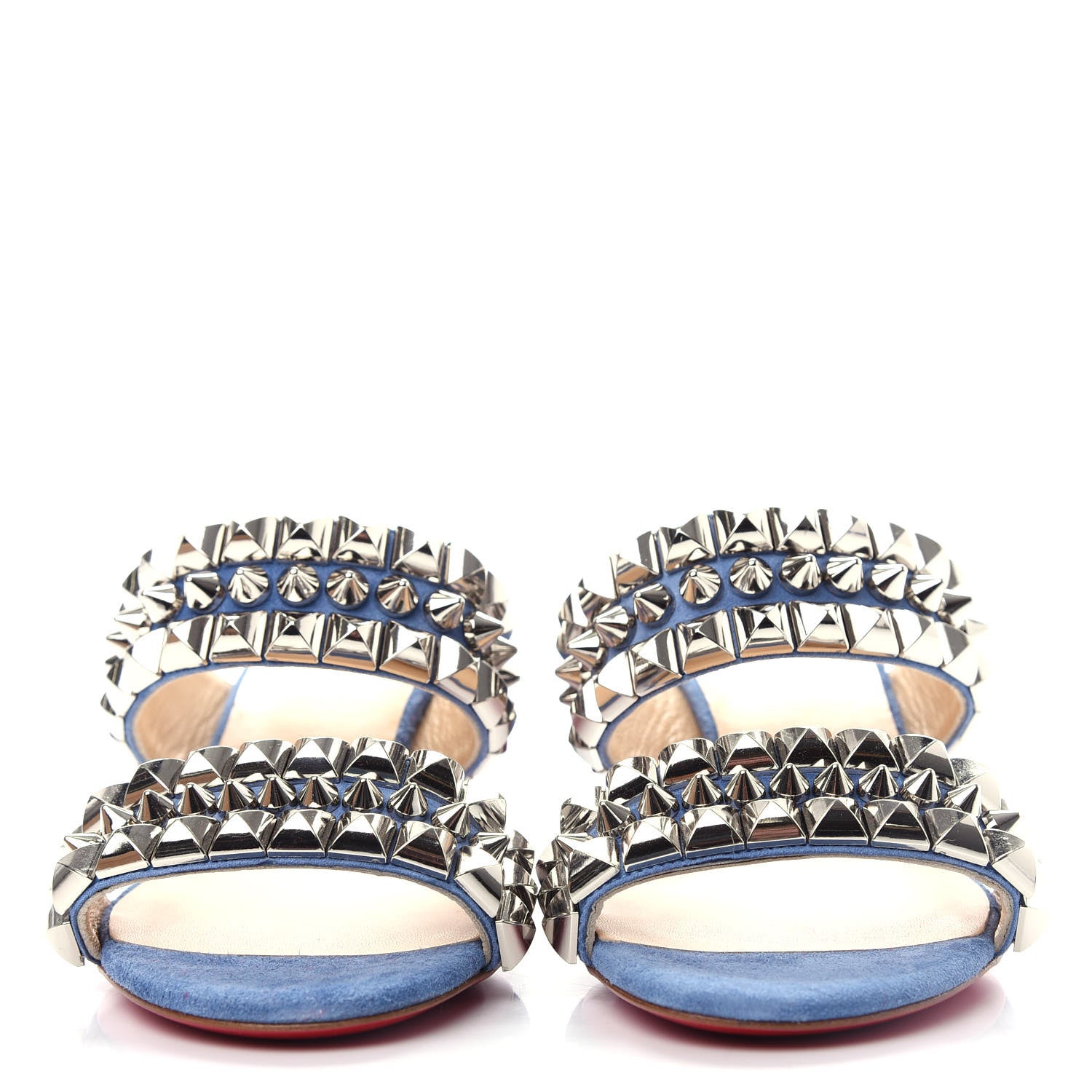 Christian Louboutin Suede Studded Tina Goes Mad 55 Slide Sandals 35 Version Jeans 2 of 10