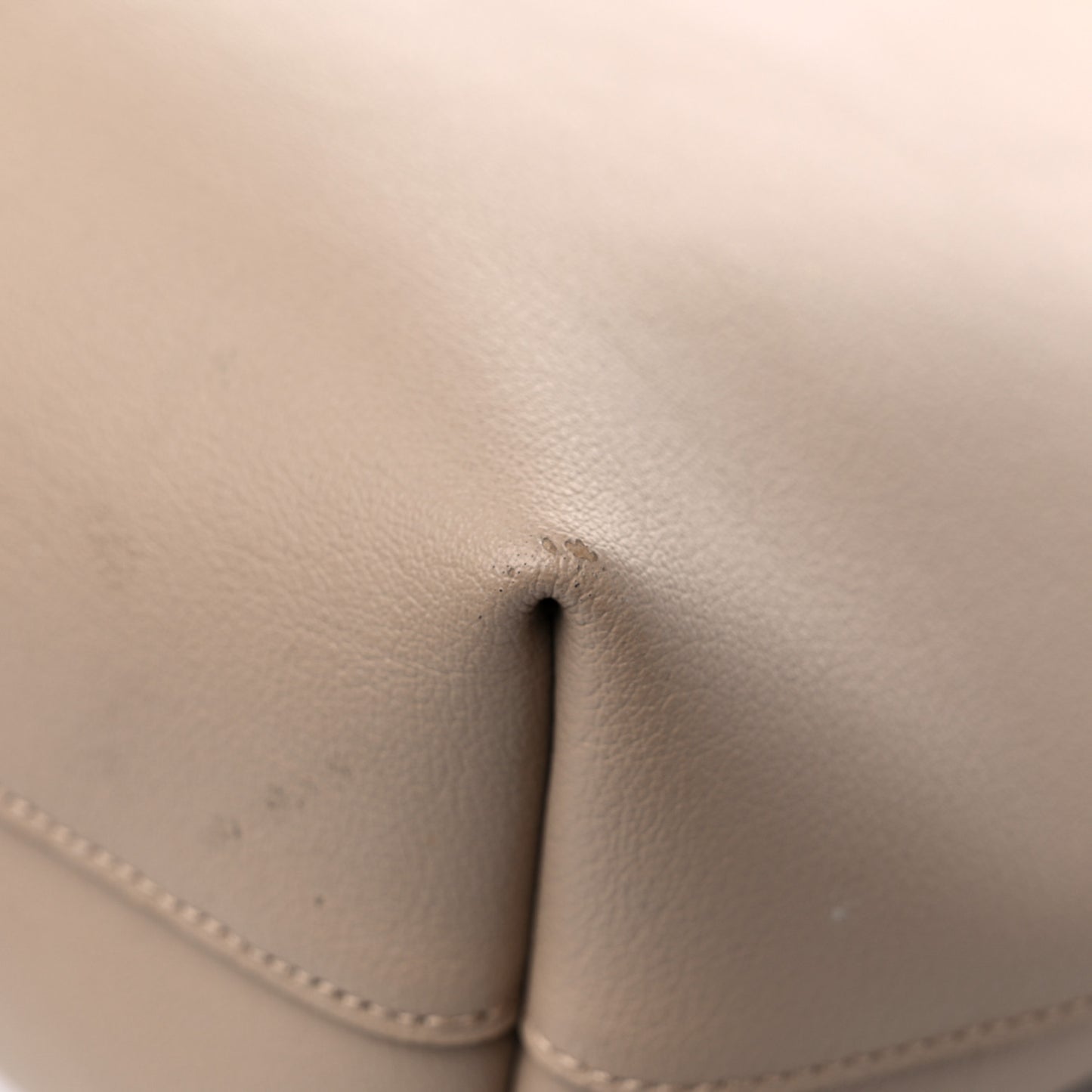 Calfskin North-South Shopping Tote Dark Beige