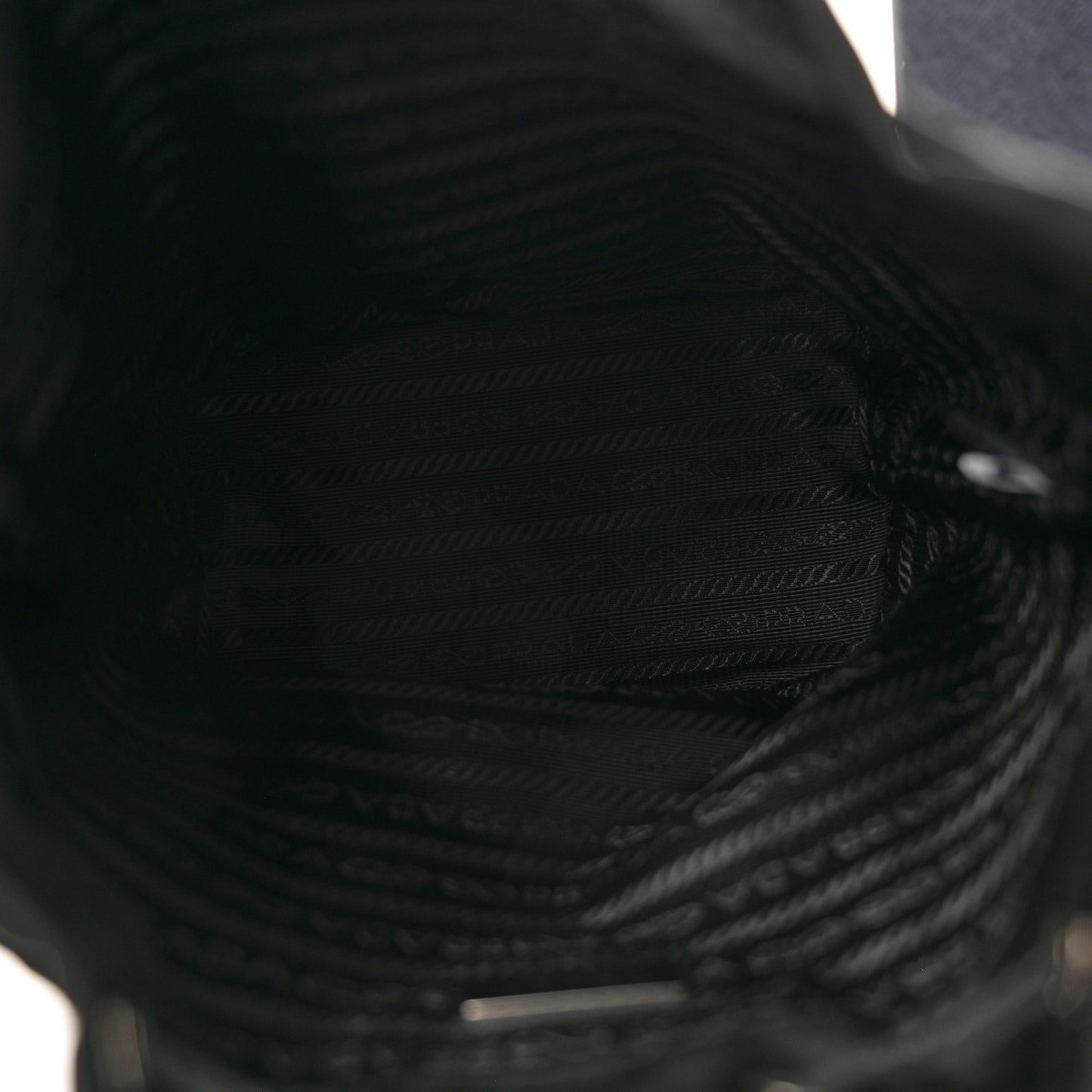 Tessuto Saffiano Ricamo Sequin Crystal Embellished Mini Re-Edition 1978 Bucket Bag Black