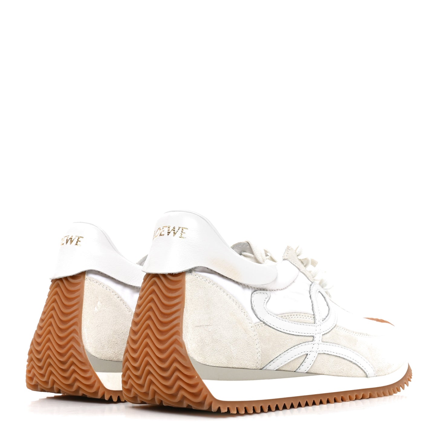 Nylon Suede Flow Retro Runner Sneakers 40  White