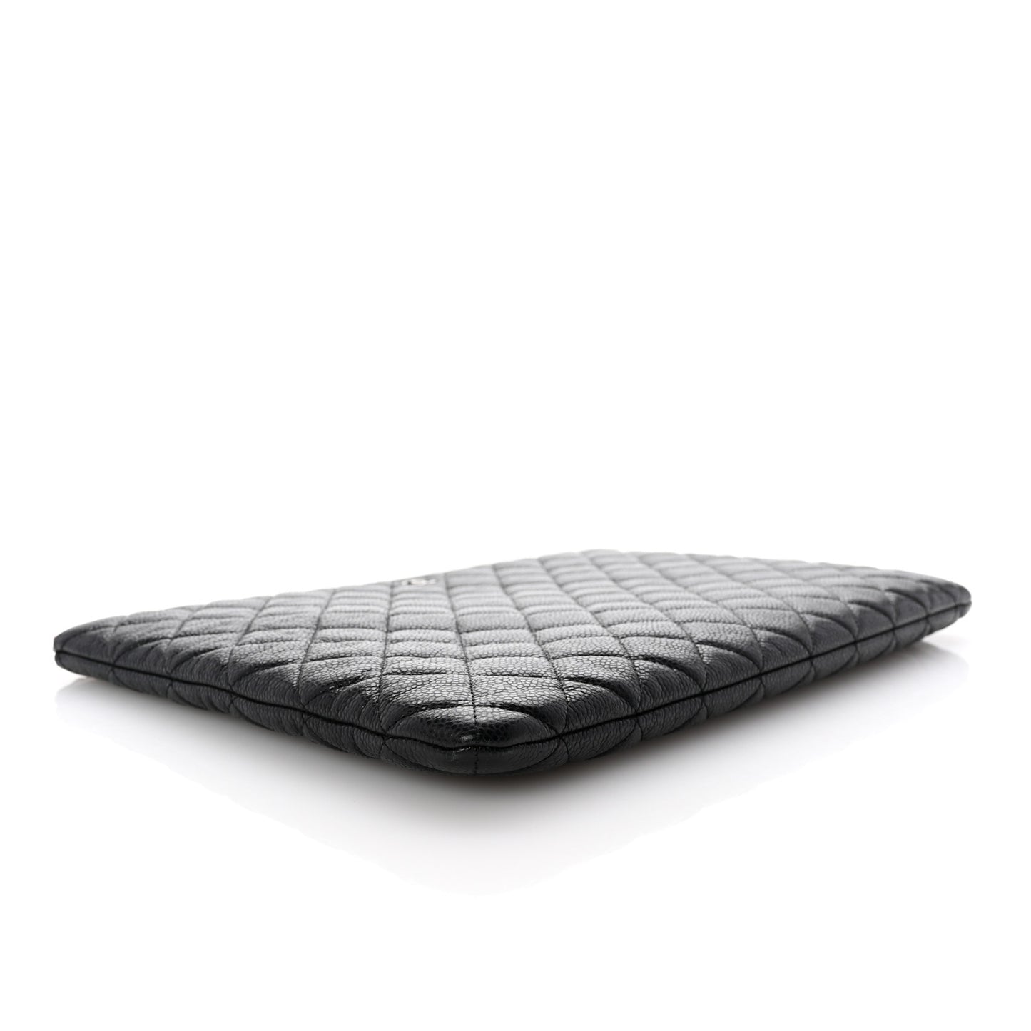 Caviar Quilted Large Cosmetic Case Black
