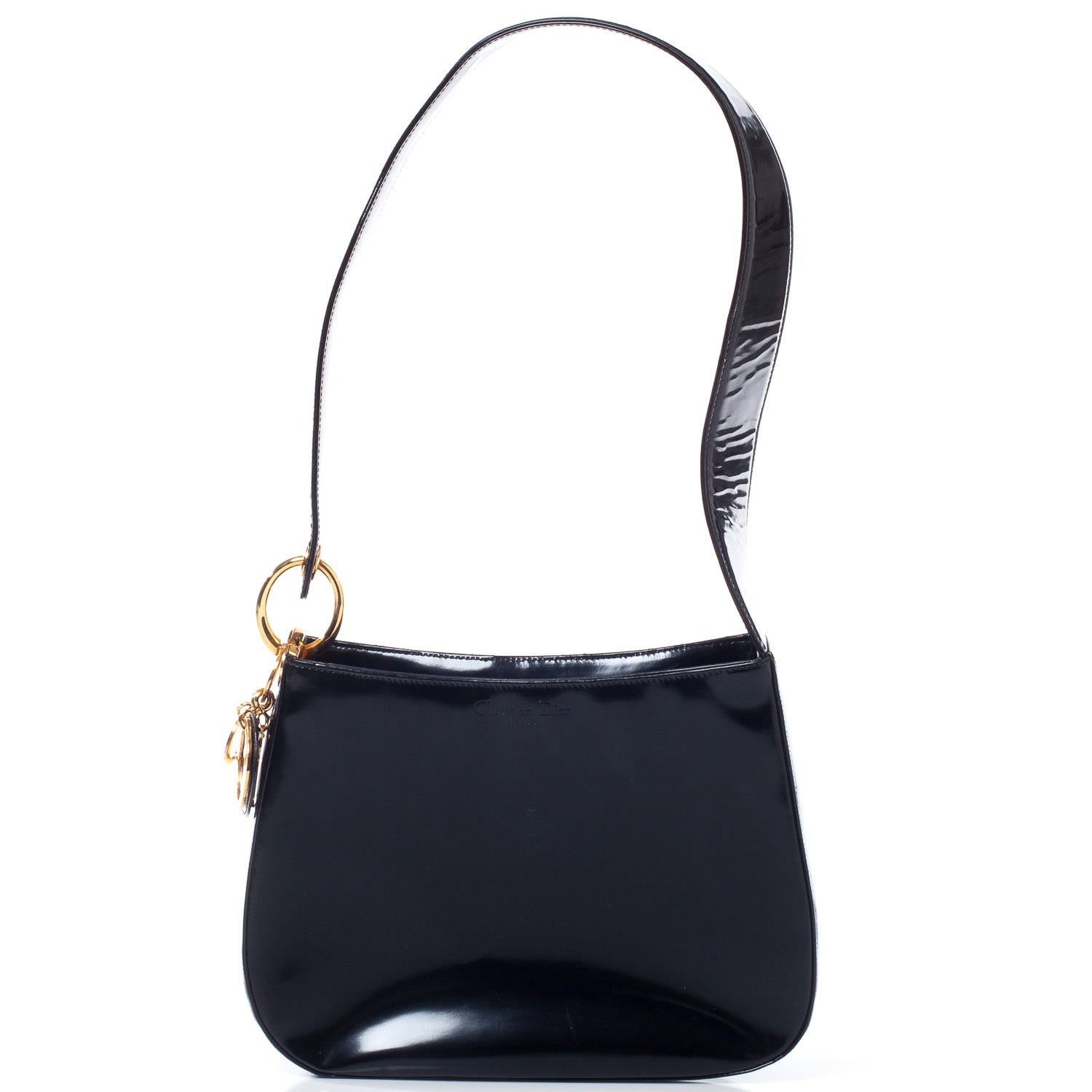Christian Louboutin CHRISTIAN DIOR Patent Cannage Hobo Black 5 of 10