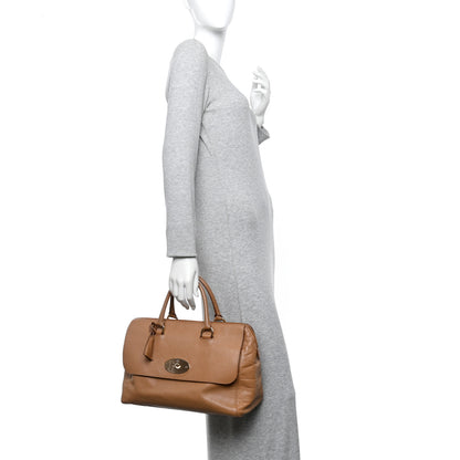 Mulberry Glossy Goatskin Medium Del Rey Satchel Fudge 2 of 16