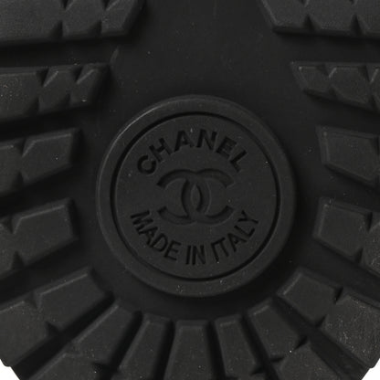 Chanel Aged Calfskin Lace Up Cap Toe Sneakers 36 Black White 7 of 9