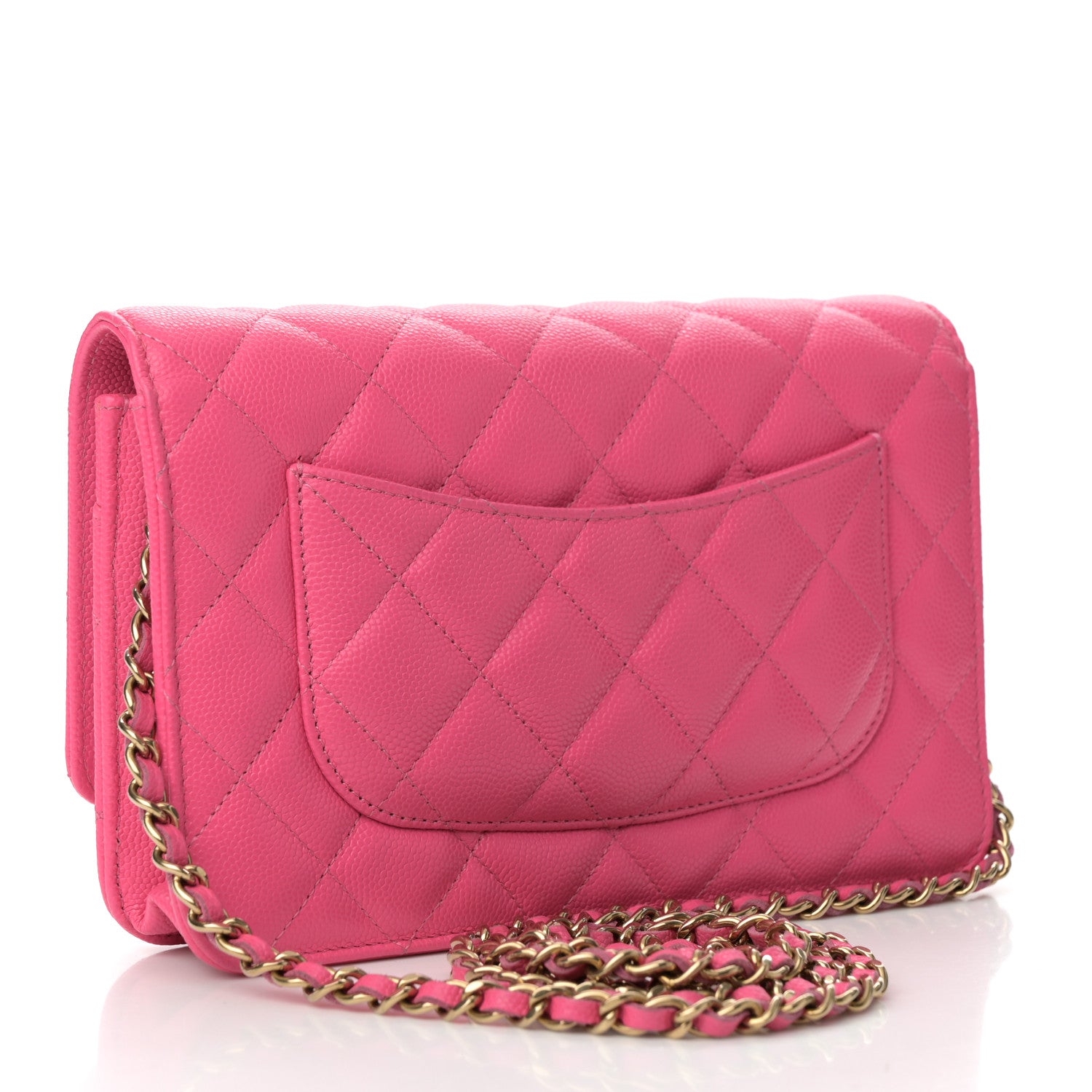 Chanel Caviar Quilted Wallet on Chain WOC Rose 3 of 12