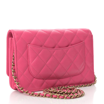 Chanel Caviar Quilted Wallet on Chain WOC Rose 3 of 12