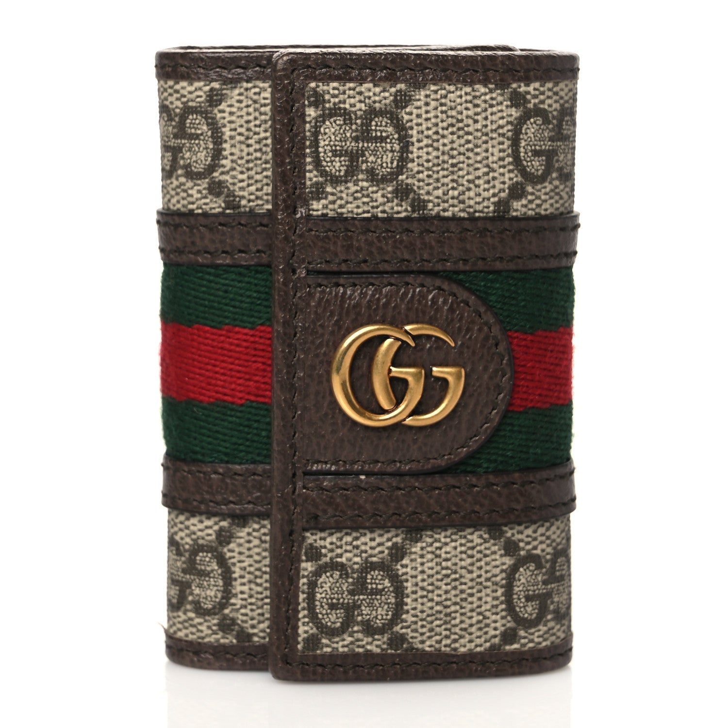 Gucci GG Supreme Monogram Web Ophidia 6 Key Holder Case Beige New Acero 1 of 6