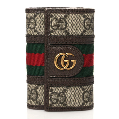 Gucci GG Supreme Monogram Web Ophidia 6 Key Holder Case Beige New Acero 1 of 6