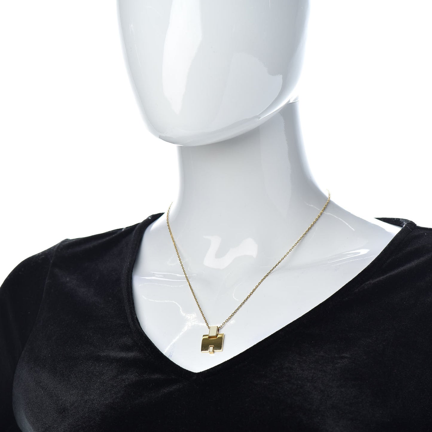 Yellow Gold Plated Lacquered Eileen Pendant Necklace