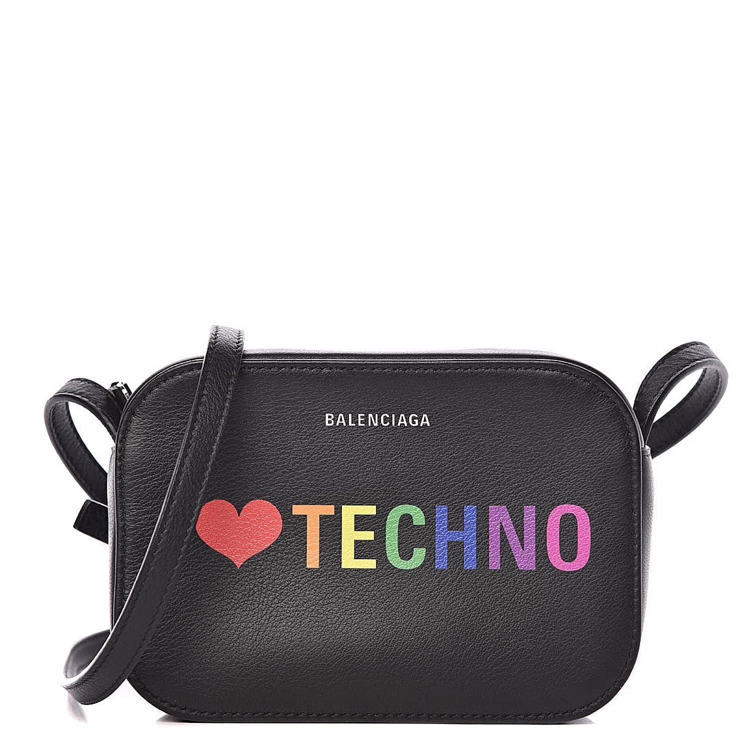 Balenciaga Calfskin I Love Techno XS Everyday Camera Bag Black 1 of 8