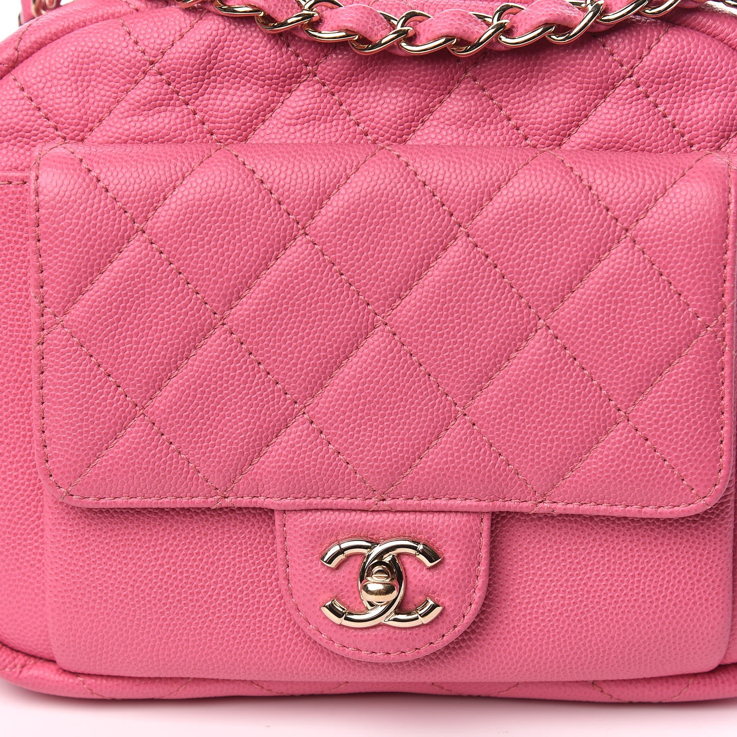 Chanel Caviar Quilted CC Day Camera Case Pink 10 of 11