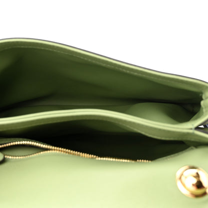Gucci Roxy Calfskin Web Medium Blondie Top Handle Shoulder Flap Bag Salamander Green 5 of 9