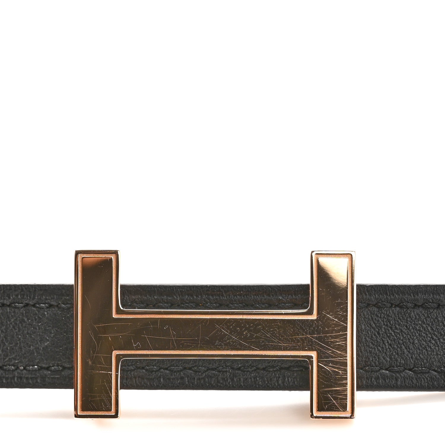 Hermes Swift Epsom 13mm Focus Belt 85 34 Black Gold 6 of 7