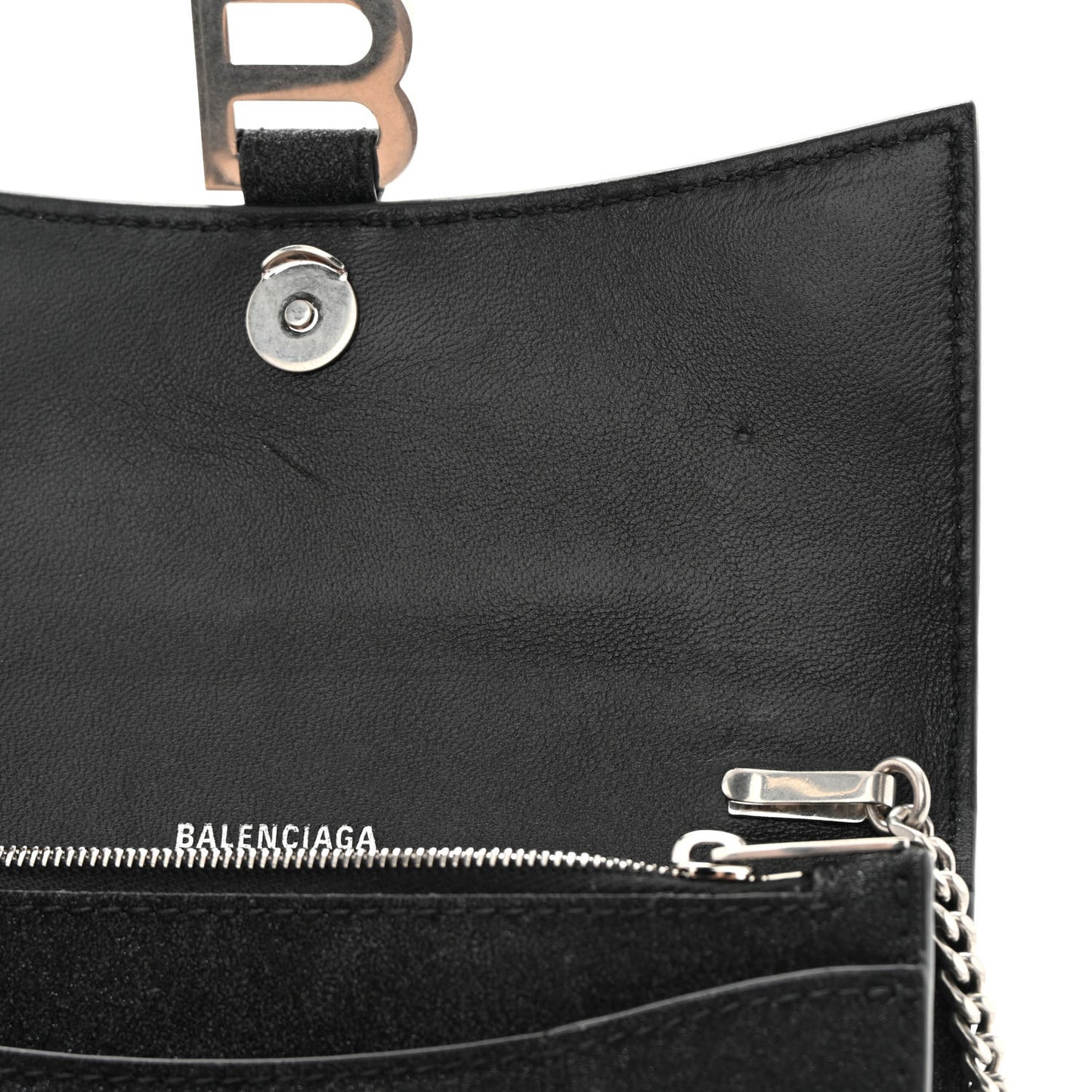 Sparkling Fabric XS Hourglass Wallet On Chain Black