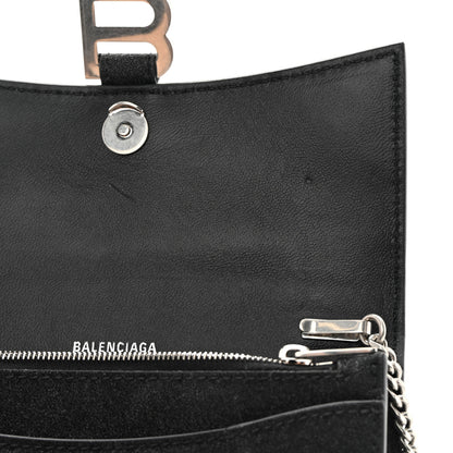 Balenciaga Sparkling Fabric XS Hourglass Wallet On Chain Black 10 of 14