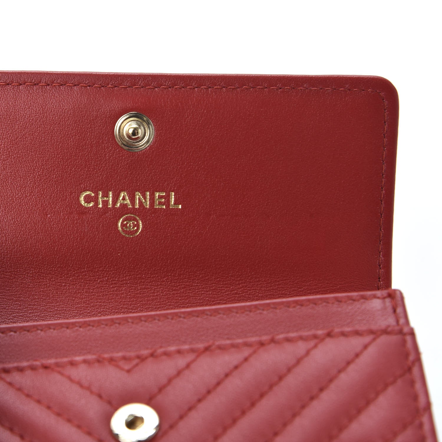 Chanel Lambskin Quilted Boy Flap Card Holder Red 7 of 10