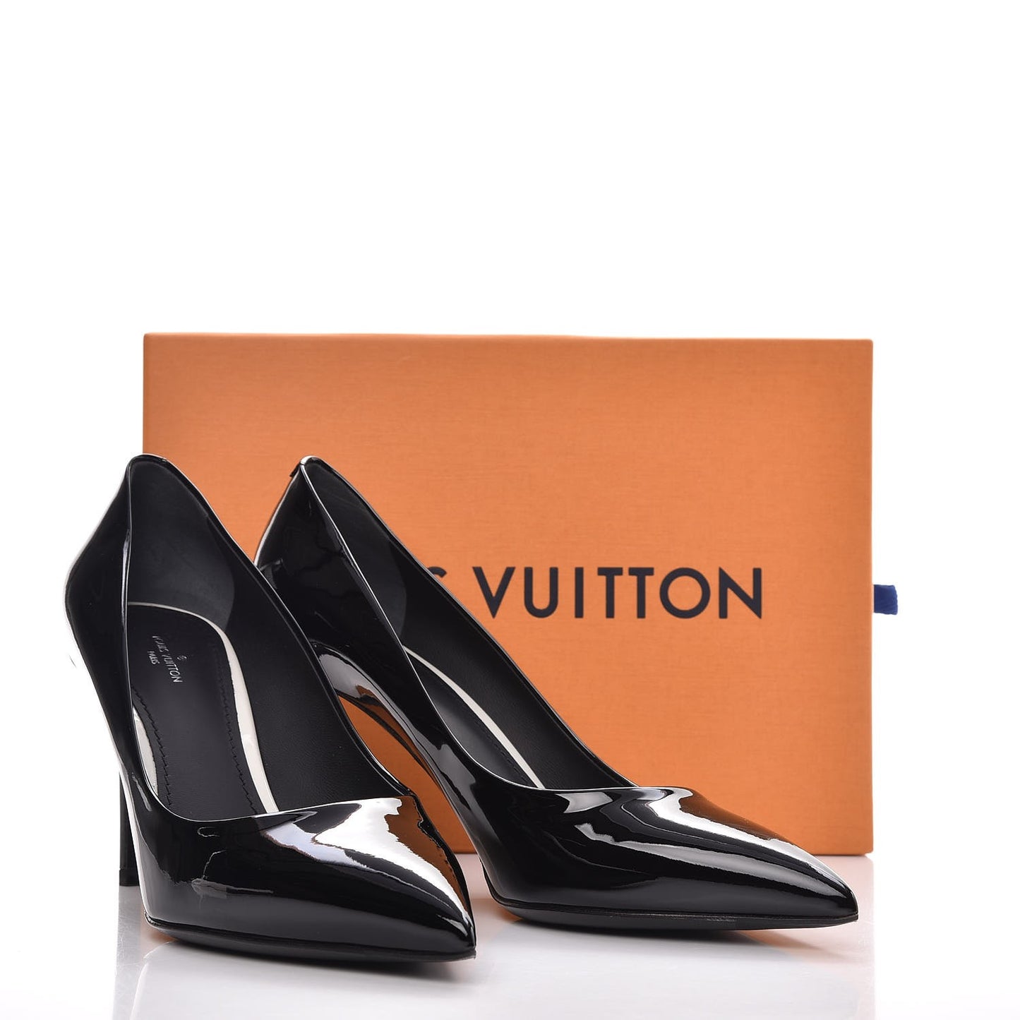 Glazed Calfskin Eyeline Pumps 40 Black