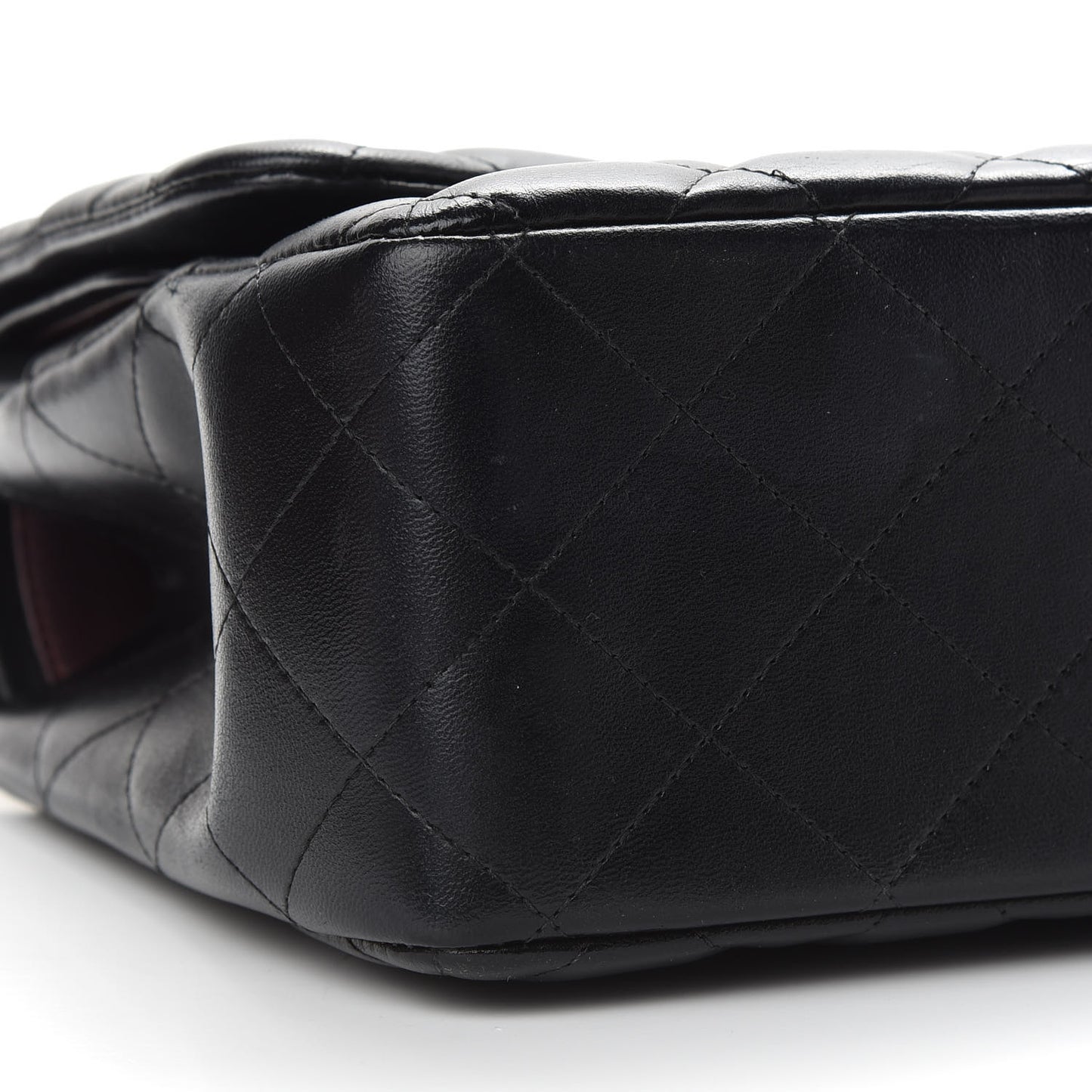 Lambskin Quilted Jumbo Double Flap Black