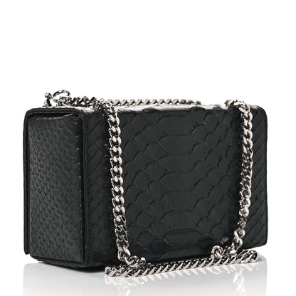 Saint Laurent Calfskin Crocodile Embossed Bag Black 2 of 7