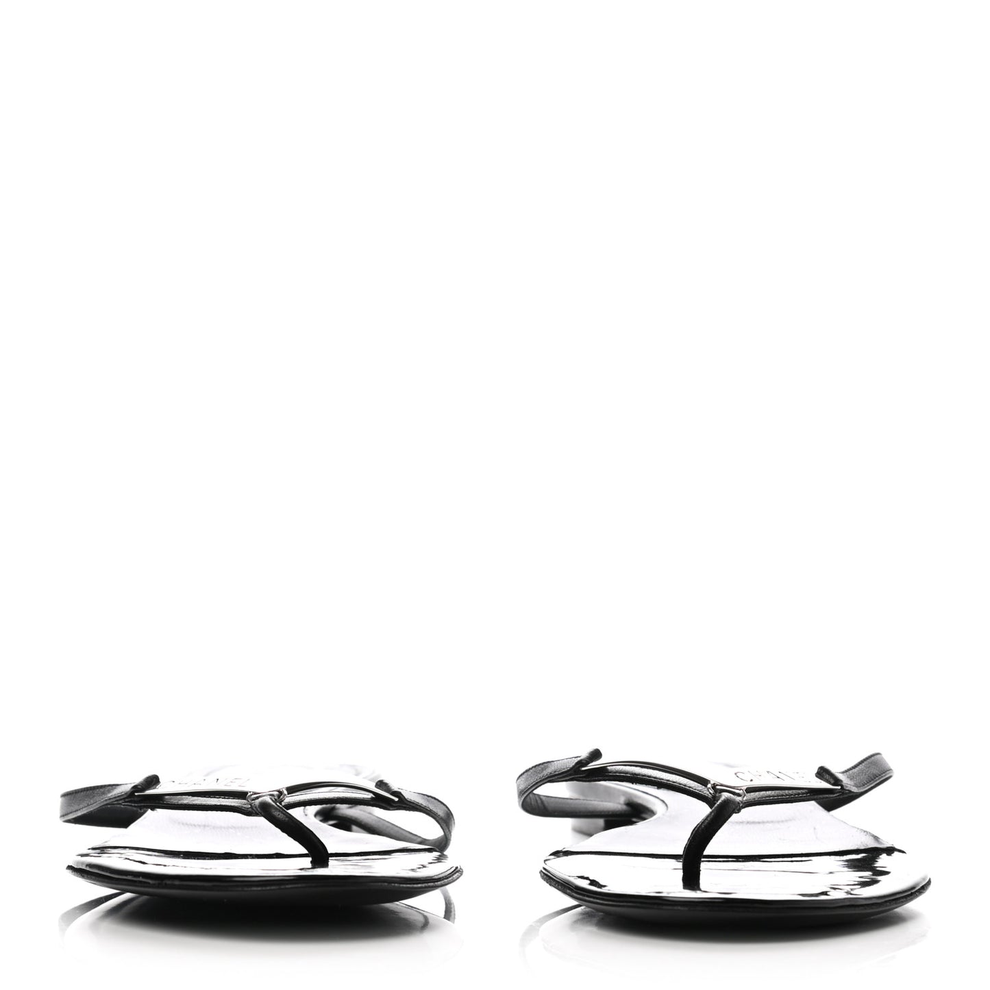 Lambskin Thong Sandals 39.5 Black