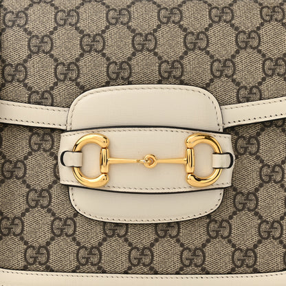 Gucci GG Supreme Monogram Horsebit 1955 Shoulder Bag Beige Mystic White 11 of 12
