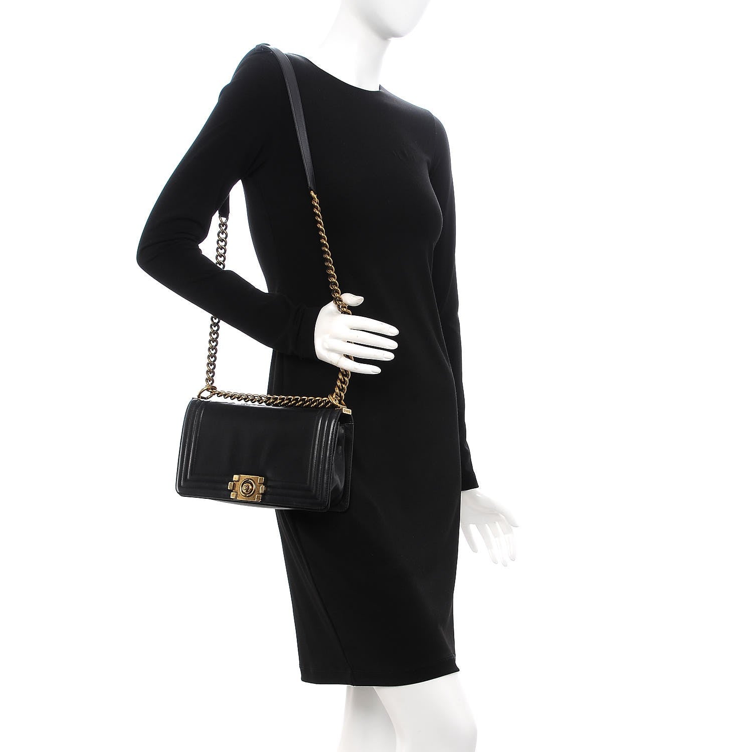 Chanel Glazed Calfskin Medium Boy Flap Black 2 of 13