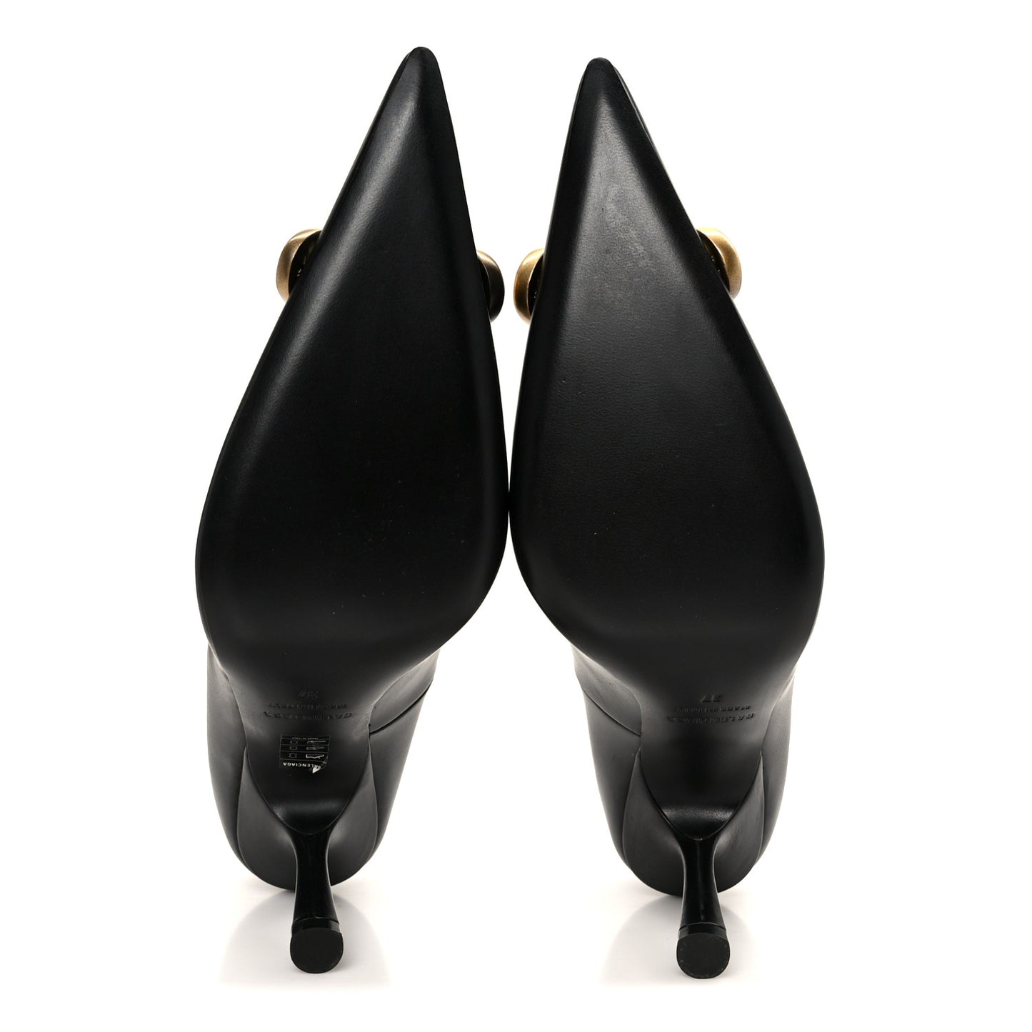 Shiny Soft Calfskin BB Flex 90mm Pumps 37 Black Gold