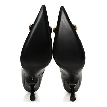 Balenciaga Shiny Soft Calfskin BB Flex 90mm Pumps 37 Black Gold 6 of 10