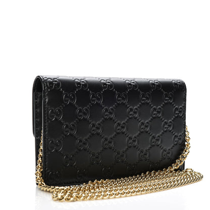 Gucci Guccissima Icon Chain Wallet Black 3 of 7