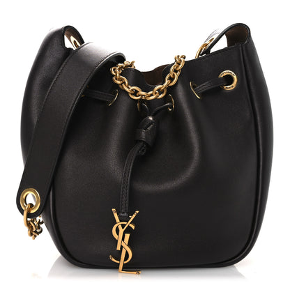 Saint Laurent Calfskin Cassandre Supple Bucket Bag Black 1 of 10