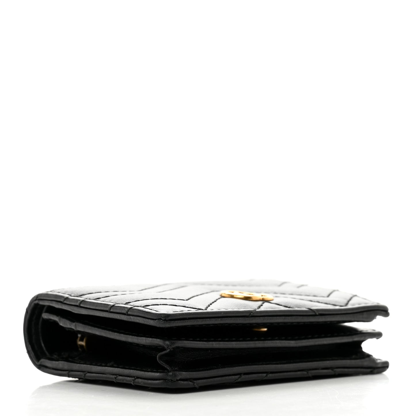 Calfskin Matelasse GG Marmont Card Case Wallet Black
